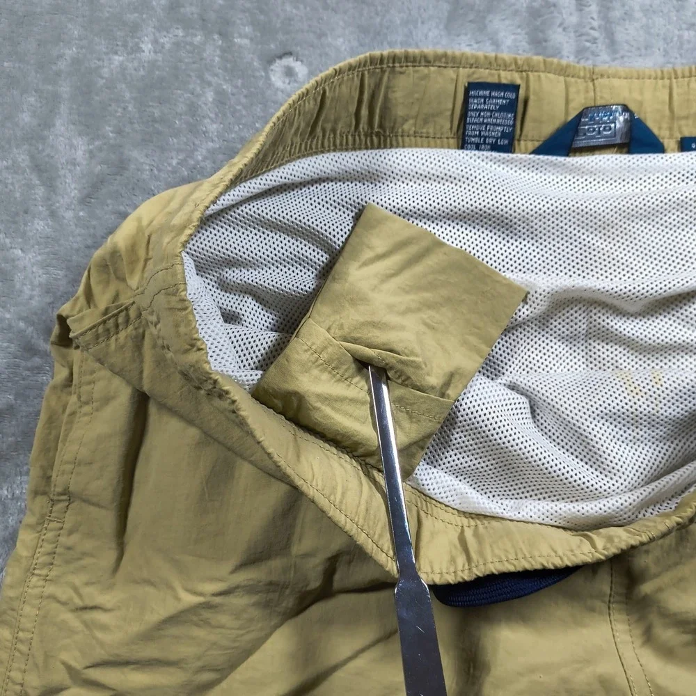 Vintage Polo Ralph Lauren Cargo Swim Trunks Men 37 Brown Surf Board Shorts Lined